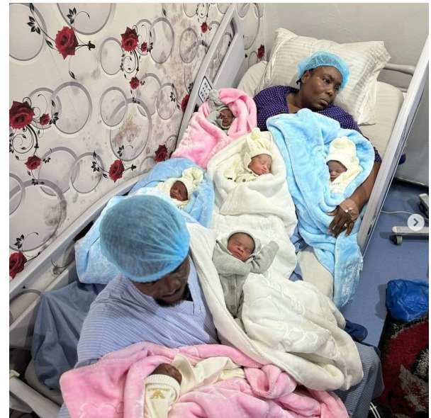 Nigerians react as woman welcomes sextuplets after 26 years