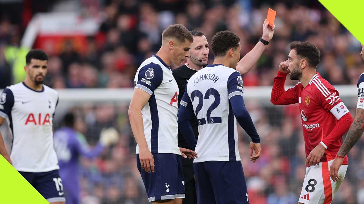 Premier League Explains Bruno Fernandes’ Red Card Against Tottenham Hotspur