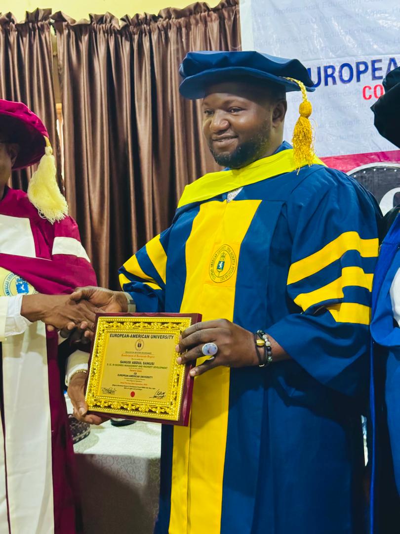 Realtor Sanusi Abdul Receives European American Varsity's Honorary Doctorate DegreeI’m