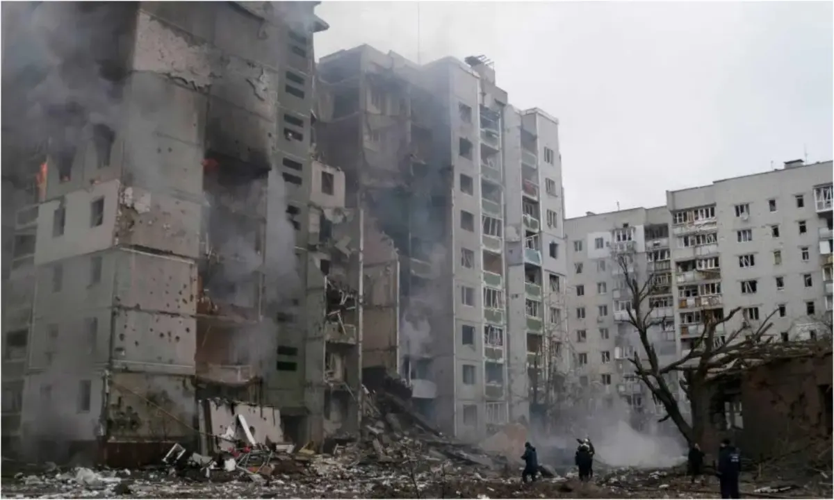 Russian bombs hit Ukrainian city