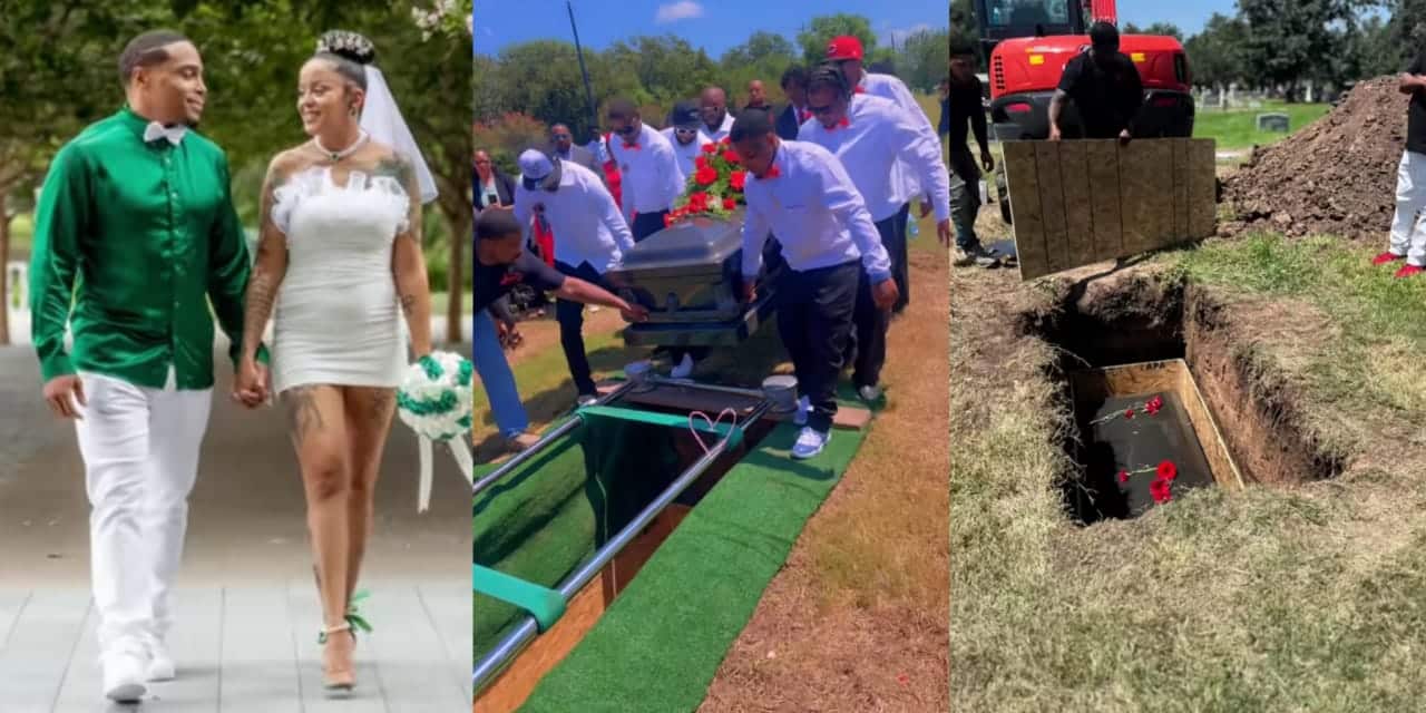 Wife buries husband just 32 days after wedding, heartbreaking video breaks the internet