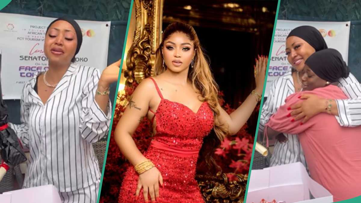 Regina Daniels Sheds Tears on Her Birthday As Her Staff Surprise Her With Goodies: “You Are Loved”