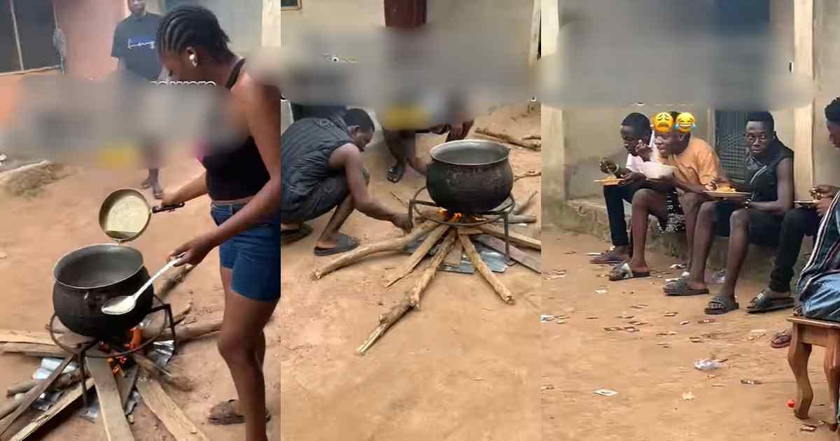 "she becomes everyone’s favorite" – Lady Win Hearts As She Satisfies Hostel Mates' Cravings With Jollof Rice (VIDEO)