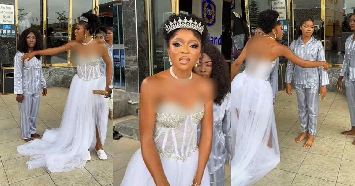 "Her wedding, her choice" – Nigerian bride strives for perfection as she creates her wedding content (WATCH)