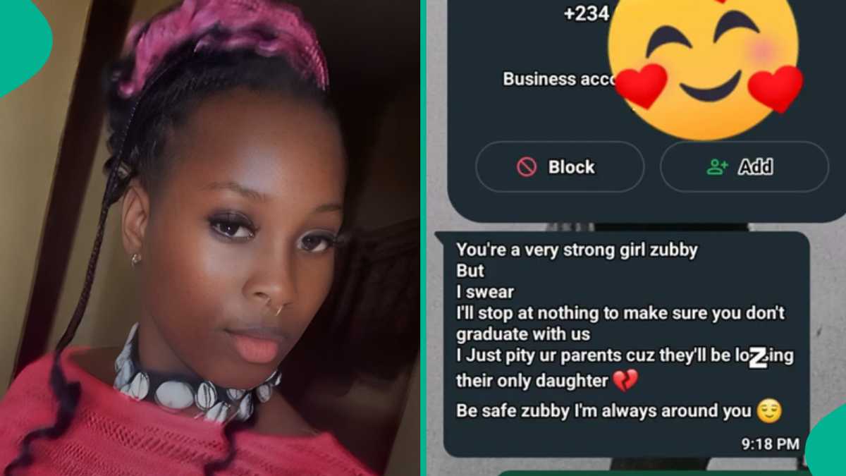 Imo State University Student Displays Scary Message Unknown Number Sent Her on WhatsApp