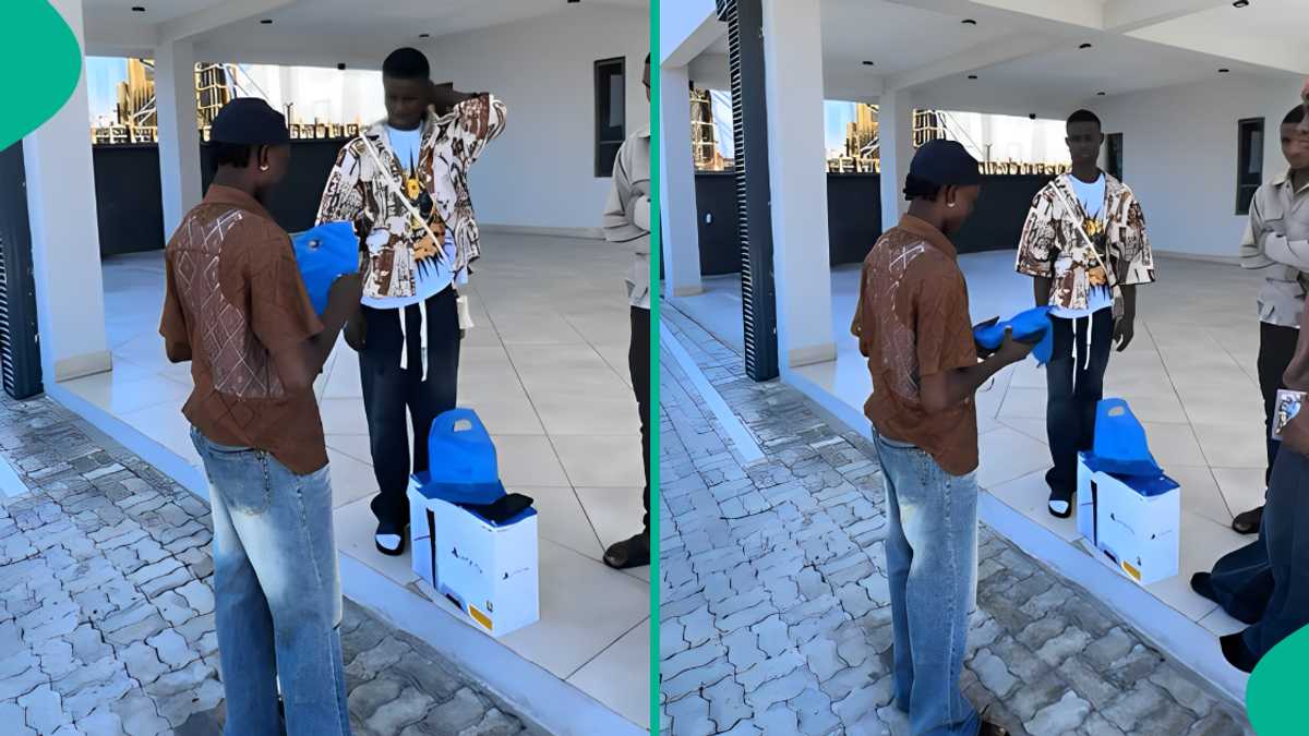 Moment Young Man Gifted His Childhood Friend New iPhone 14 Pro Max, He Almost Cried