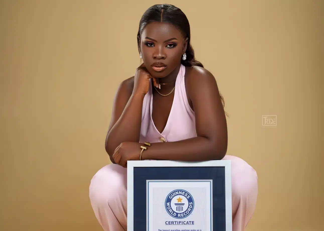 Ghanaian lady sets Guinness World Record with 103-hour makeup marathon