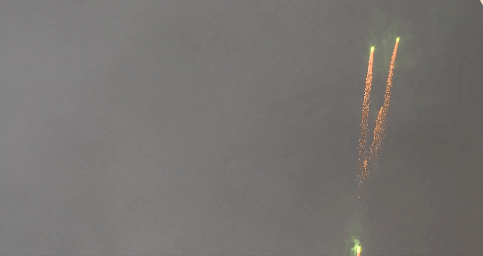 Fireworks were also sent up into the sky