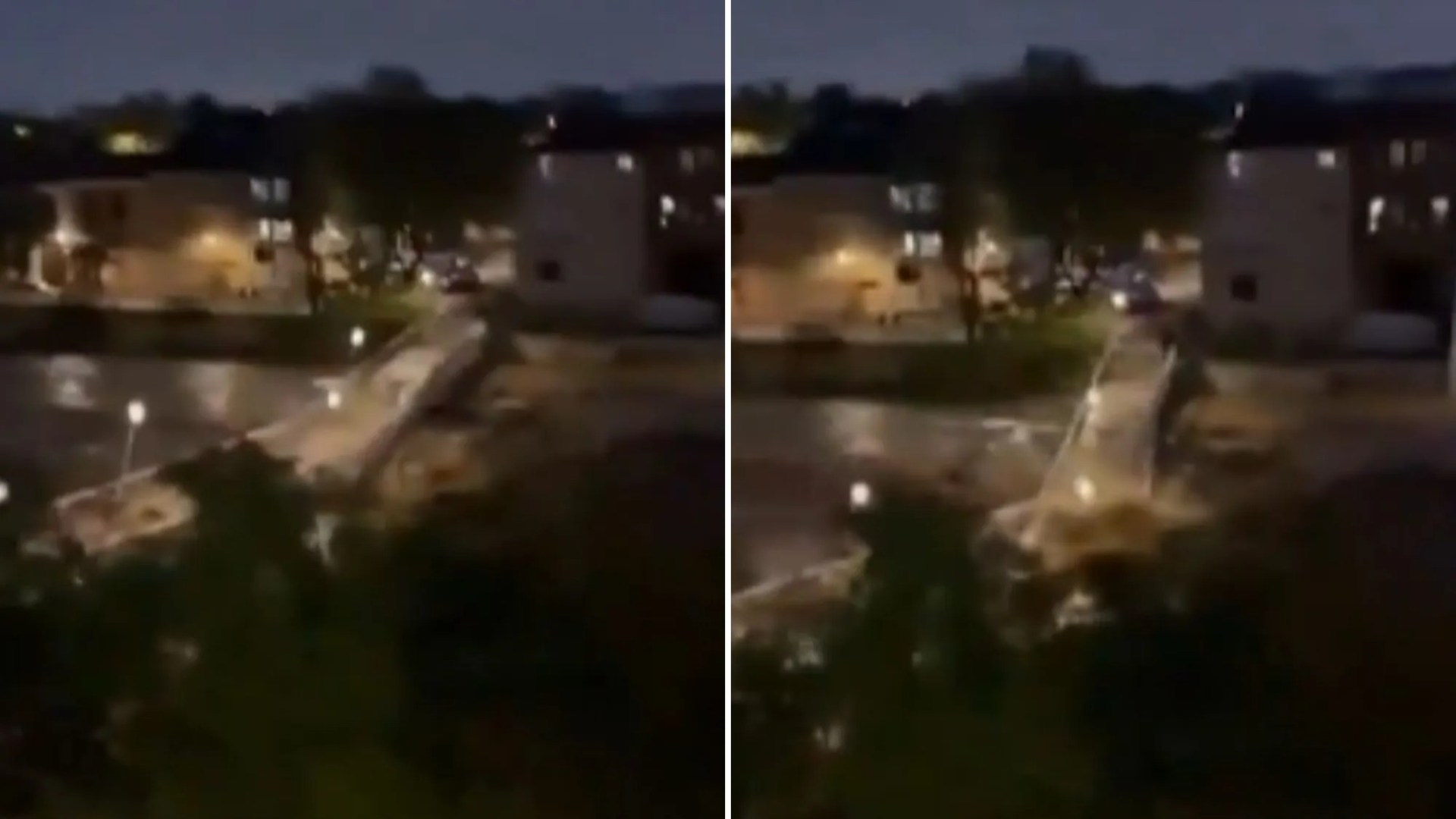 Horror moment Valencia flash floods wipe out entire bridge in seconds in worst-hit town where 40 have been left dead