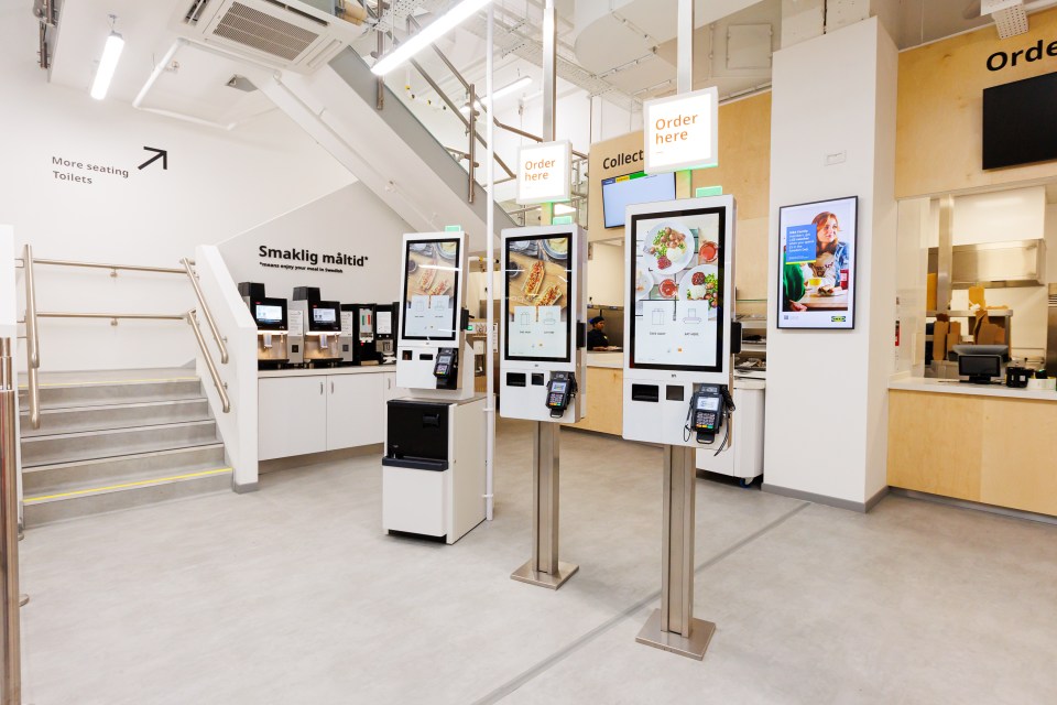 Shoppers can order their favourite dish on self-service screens