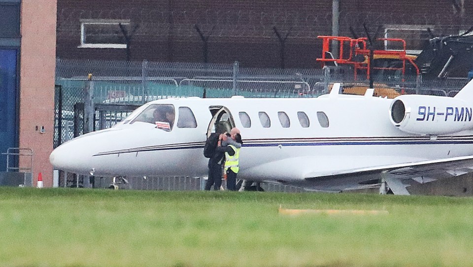 He was seen getting on a private jet at Manchester airport hours after the news was announced