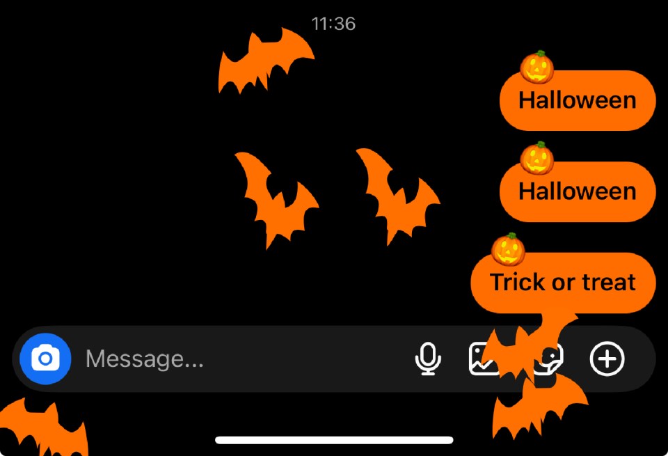 Tap your Halloween message to trigger a spooky animation