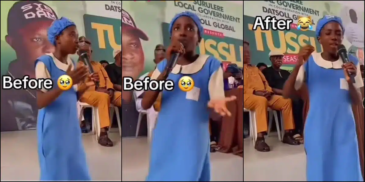 Hilarious moment student forgets her line during 'Education over Money' debate in school