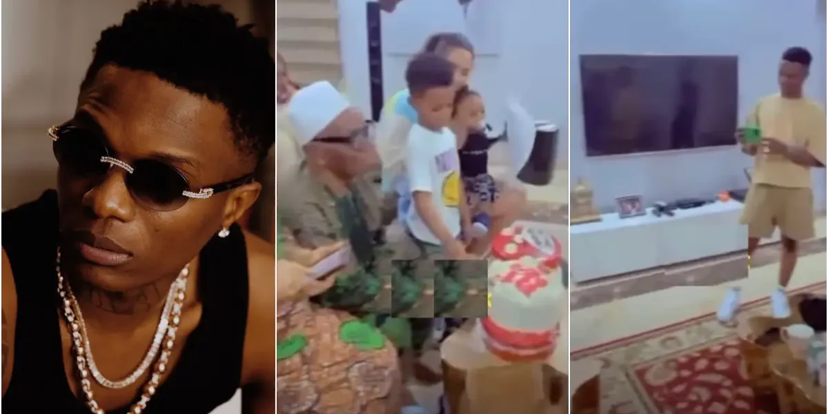 Moment Wizkid's father marks birthday with grandchildren, others