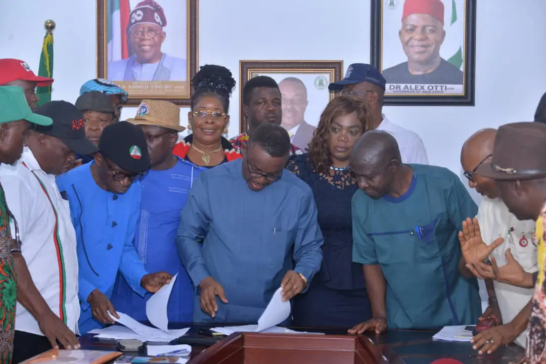 NLC, TUC jettison strike, sign minimum wage agreement with Abia govt