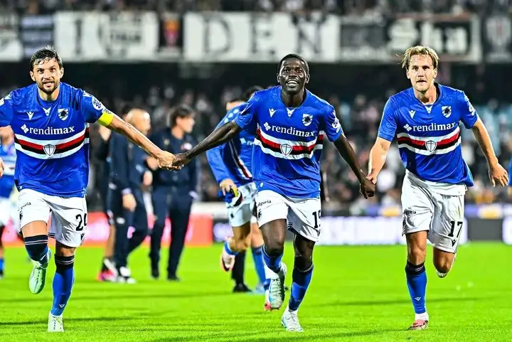 Nigerian Forward Celebrates Maiden Sampdoria Goal