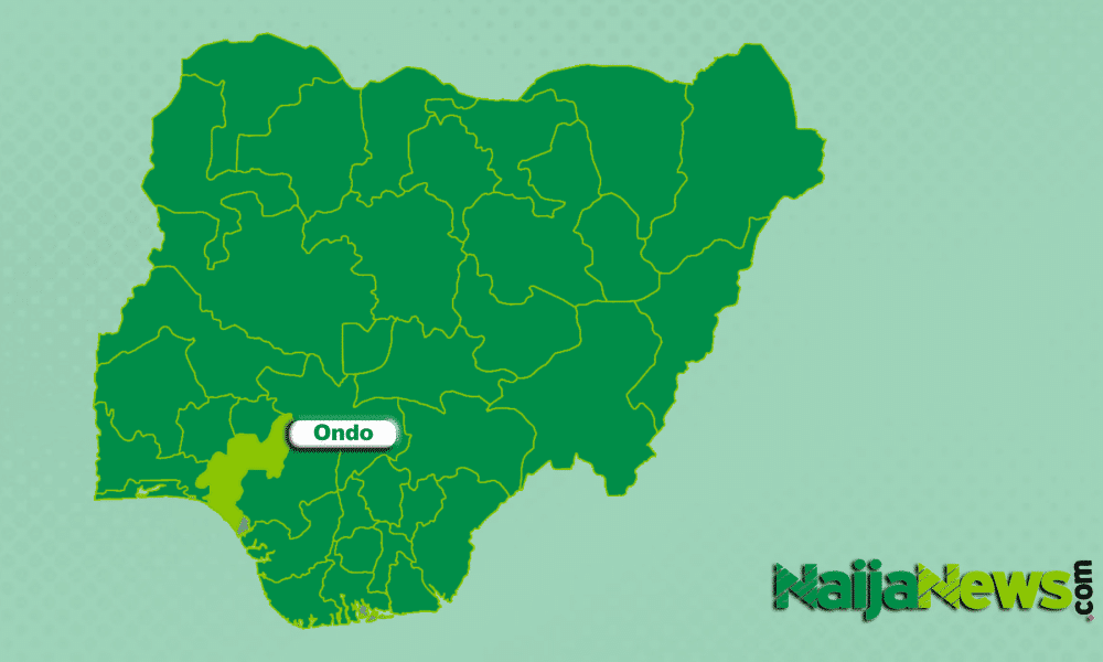 Map of Ondo State, Nigeria