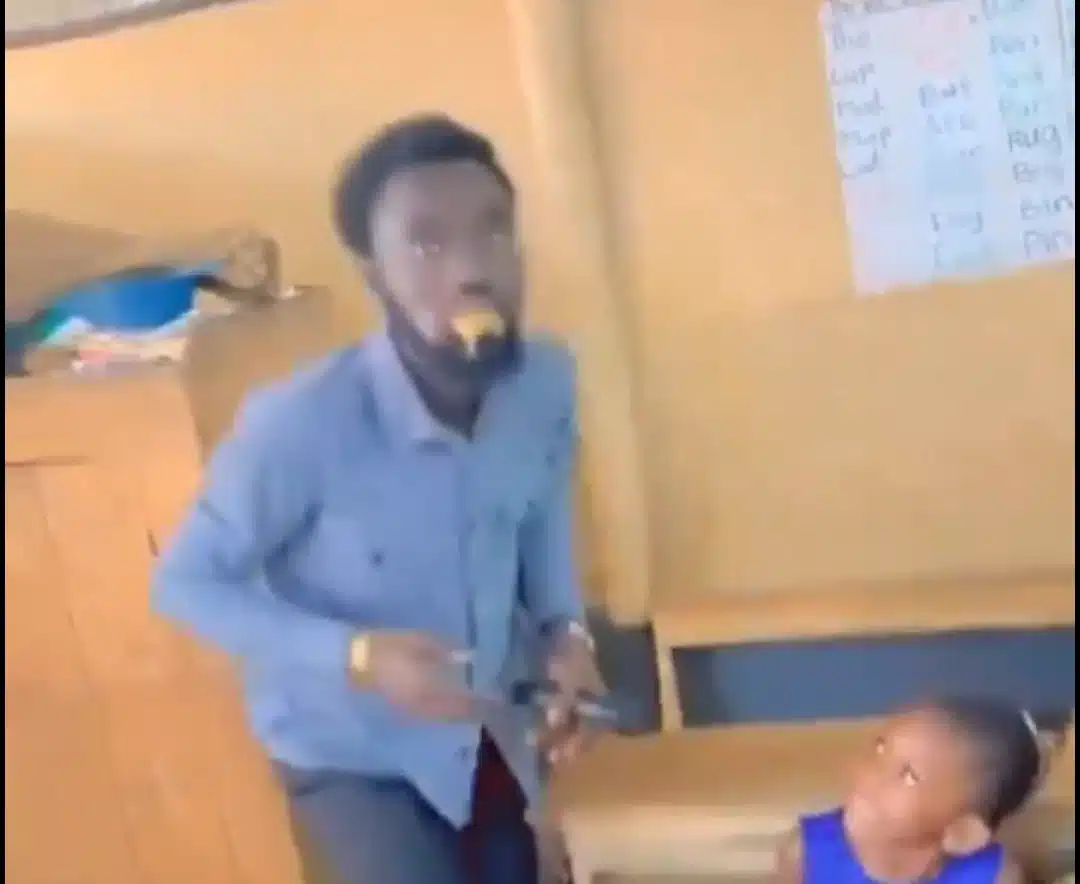 Viral footage shows teacher eating student's food in classroom