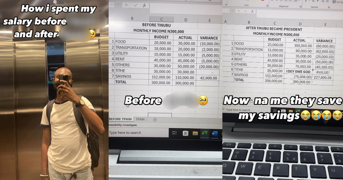 "We plenty wey dey owe God" – Reactions as man reveals how much he spends before and after the rise in living costs (VIDEO)