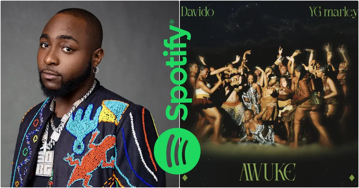 Davido’s Awuke sets record, earns highest Spotify streams in a day