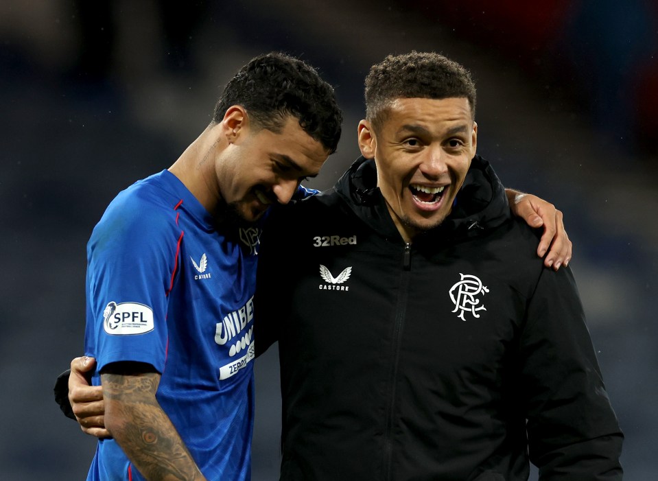 It was all smiles for Tavernier and Jefte after Gers had turned it around to win 2-1