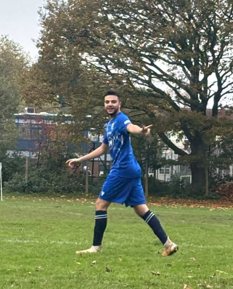 The pair watched Junior as he played Sunday league football