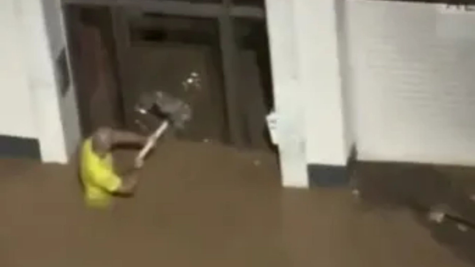 Moment ‘hero’ teacher smashes door with table leg to rescue kids as young as 5 trapped in school by rising Spain floods