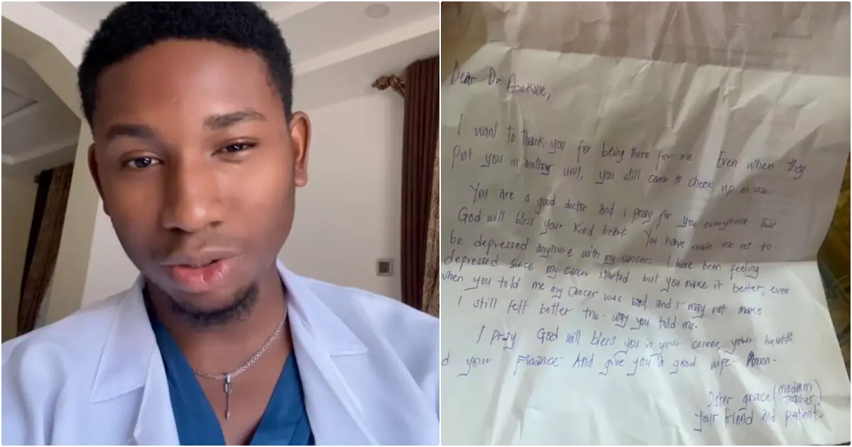 Doctor shares touching letter from cancer patient who passed away