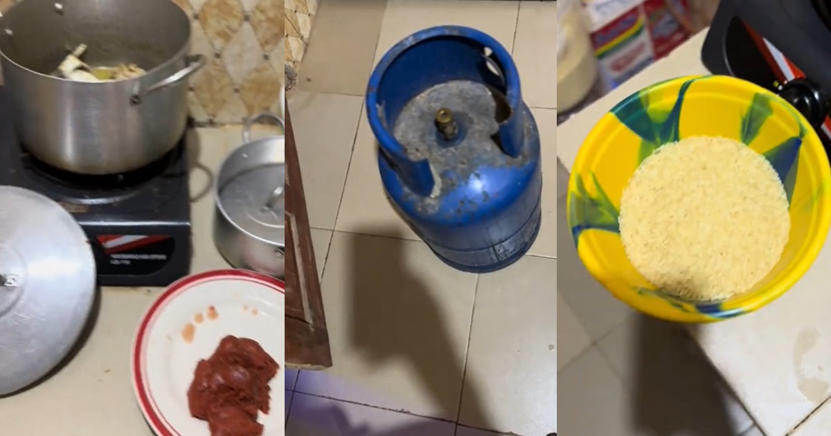 Man left str@nded as cooking gas runs out amid Sunday rice prep (VIDEO)