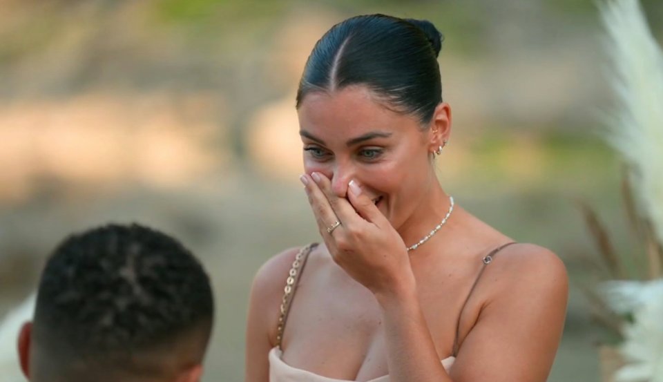 Original Love Island star Cally Jane broke down in tears at the proposal