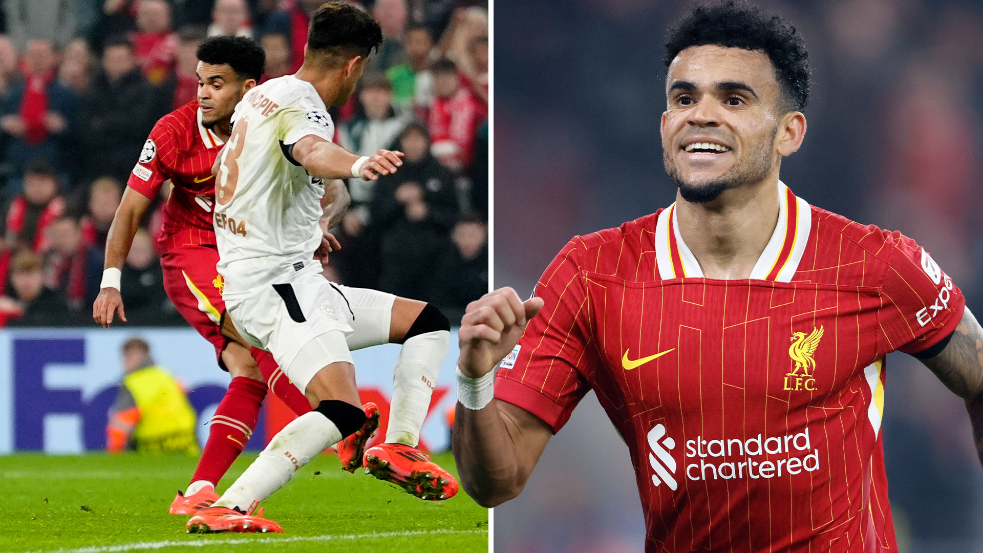 Watch Luis Diaz's cheeky no-look goal as Liverpool star bags sublime hat-trick against Bayer Leverkusen