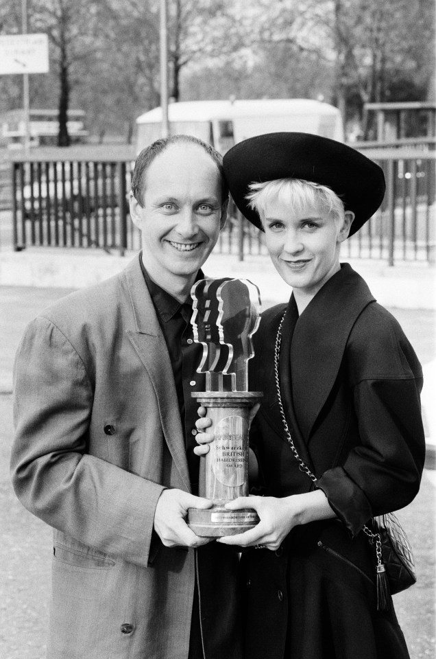 Trevor is seen with Paula Yates in 1986 after winning British Hairdresser of the Year