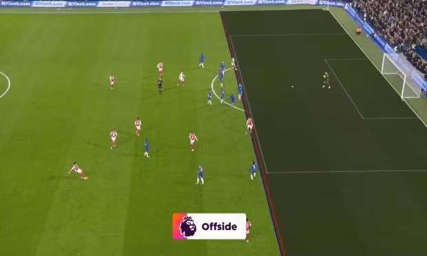 The Arsenal star was deemed offside by VAR as the Gunners drew 1-1 at Stamford Bridge