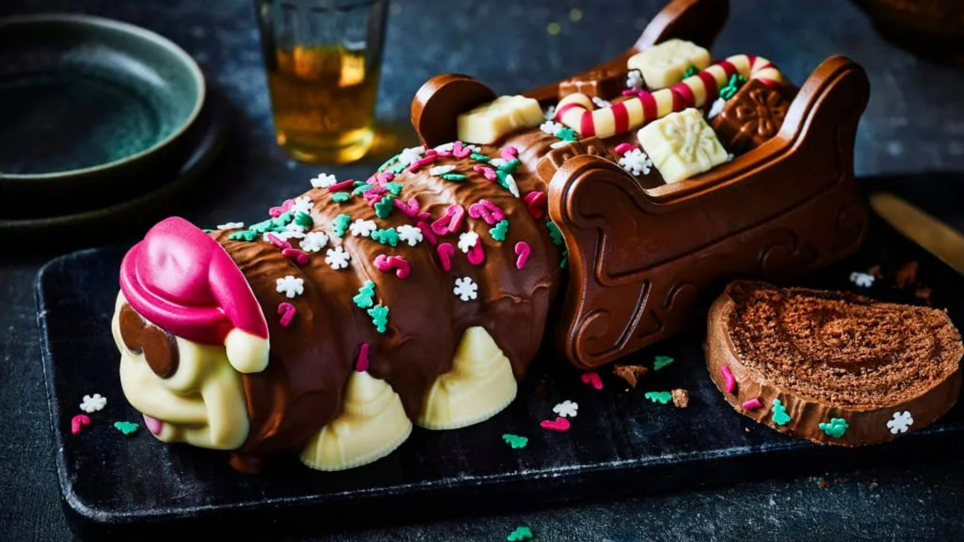 M&S releases NEW festive Colin the Caterpillar with Santa hat & chocolate sleigh as shoppers cry 'I need this for Xmas'