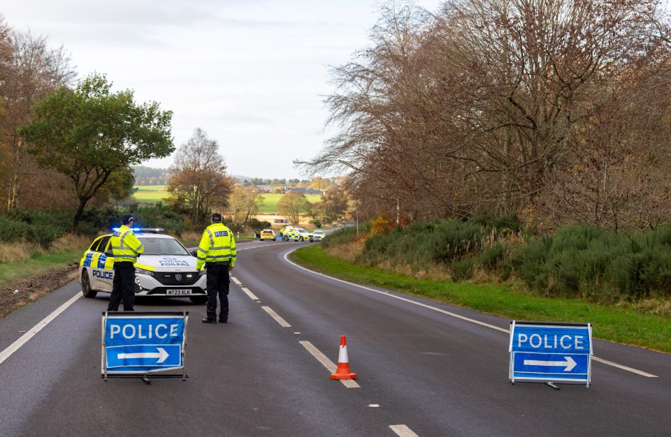 Police have closed off the road while investigators examine the surrounding area