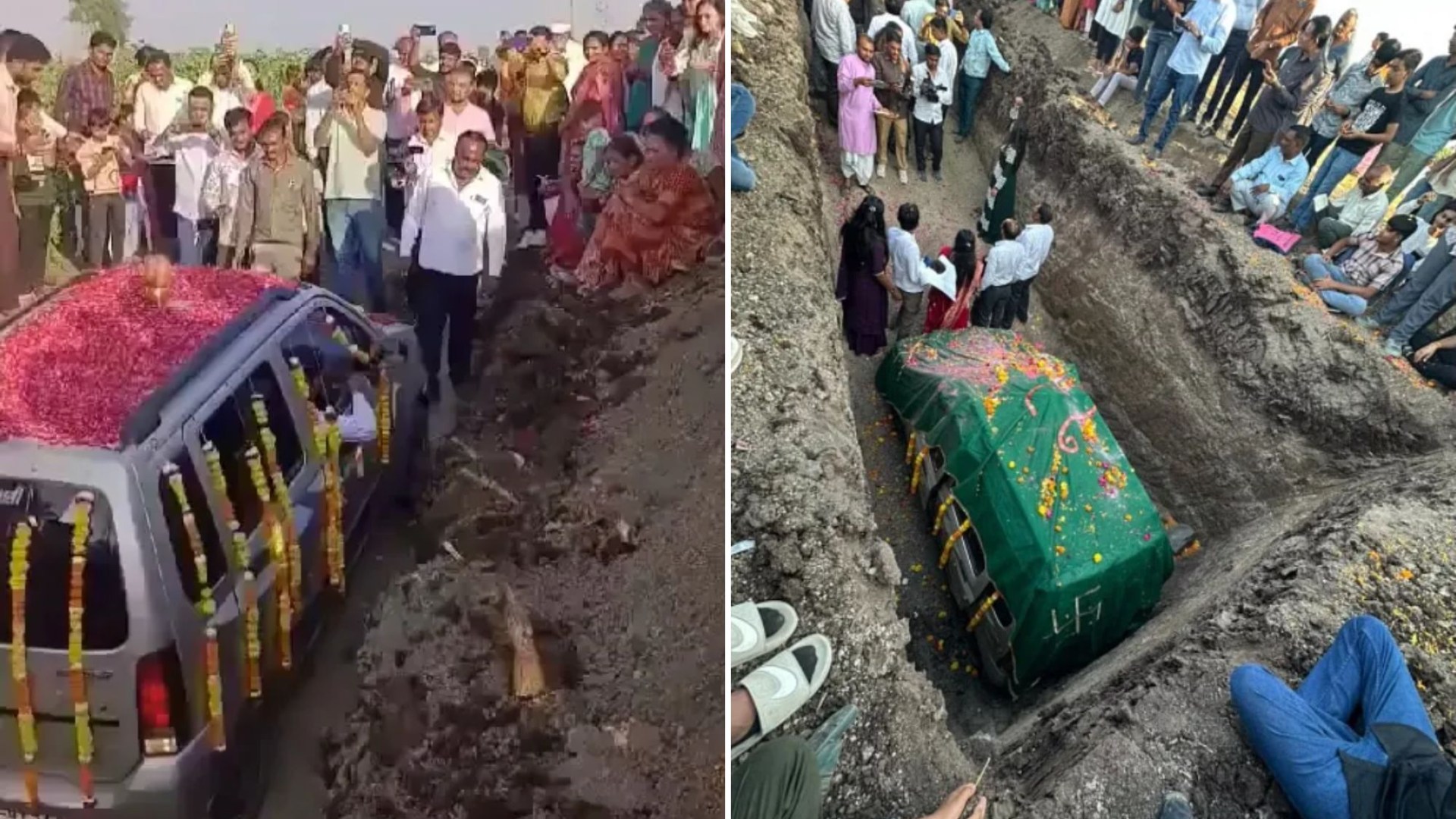 Watch grieving family perform lavish £4k funeral for their CAR with 1,500 people turning out for beloved Suzuki's burial