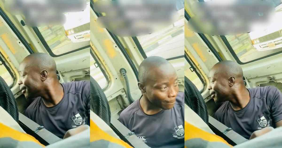 Bus conductor hides in vehicle to avoid 'agberos' extorti0n in Oshodi (WATCH)