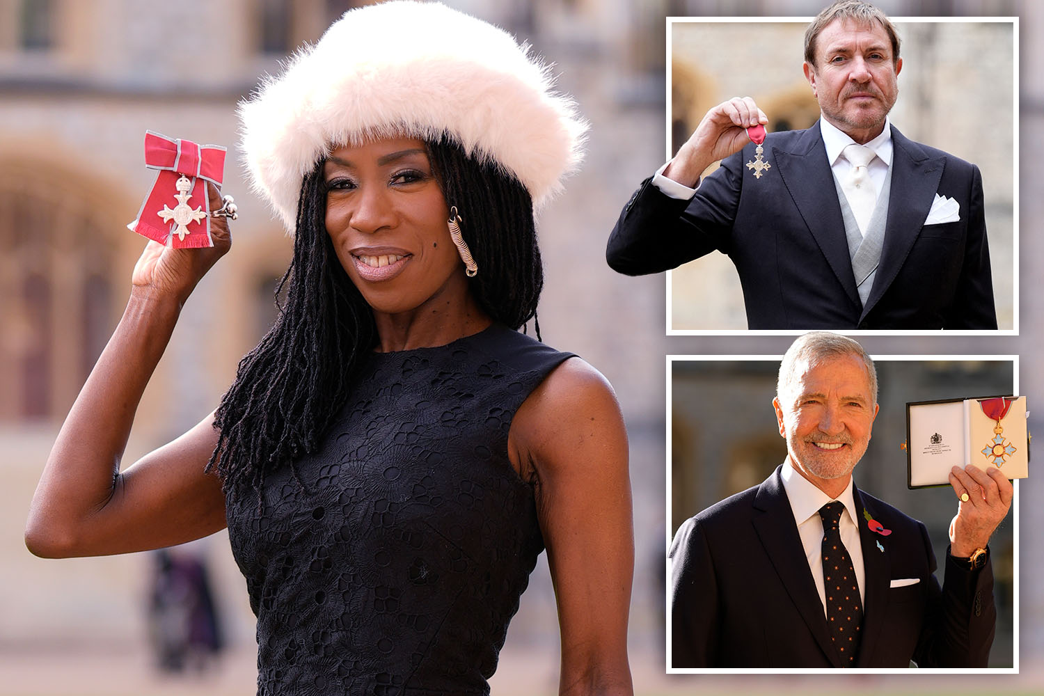 The Crown star made a Dame by Prince William at Windsor as she joins other famous faces at the ceremony