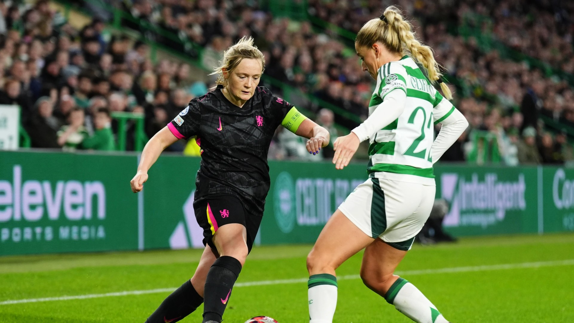 Erin Cuthbert dons blue nail polish but can't deliver Celtic Park goal as Sadiku hails Hoops' Chelsea history makers