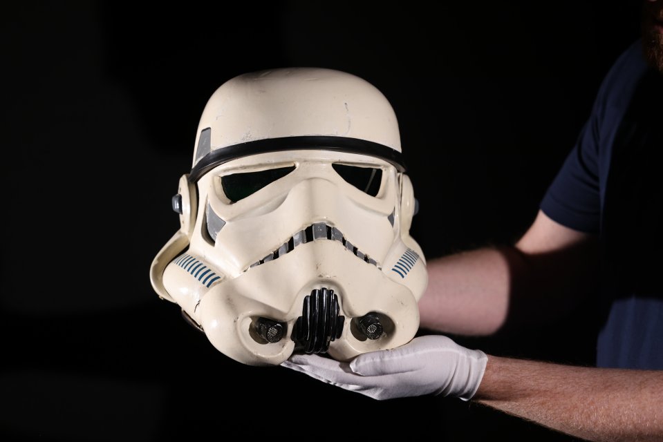 The helmet featured in the Jedi mind trick scene from 1977 movie, later renamed Star Wars: Episode IV – A New Hope