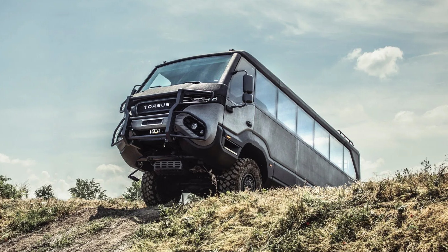 World’s toughest £200k BUS built to traverse dangerous off-road trails & kitted out with military-grade tech is unveiled