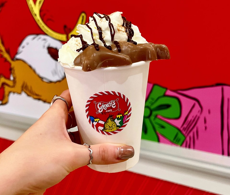 The Grinch cafes come with themed shakes and food