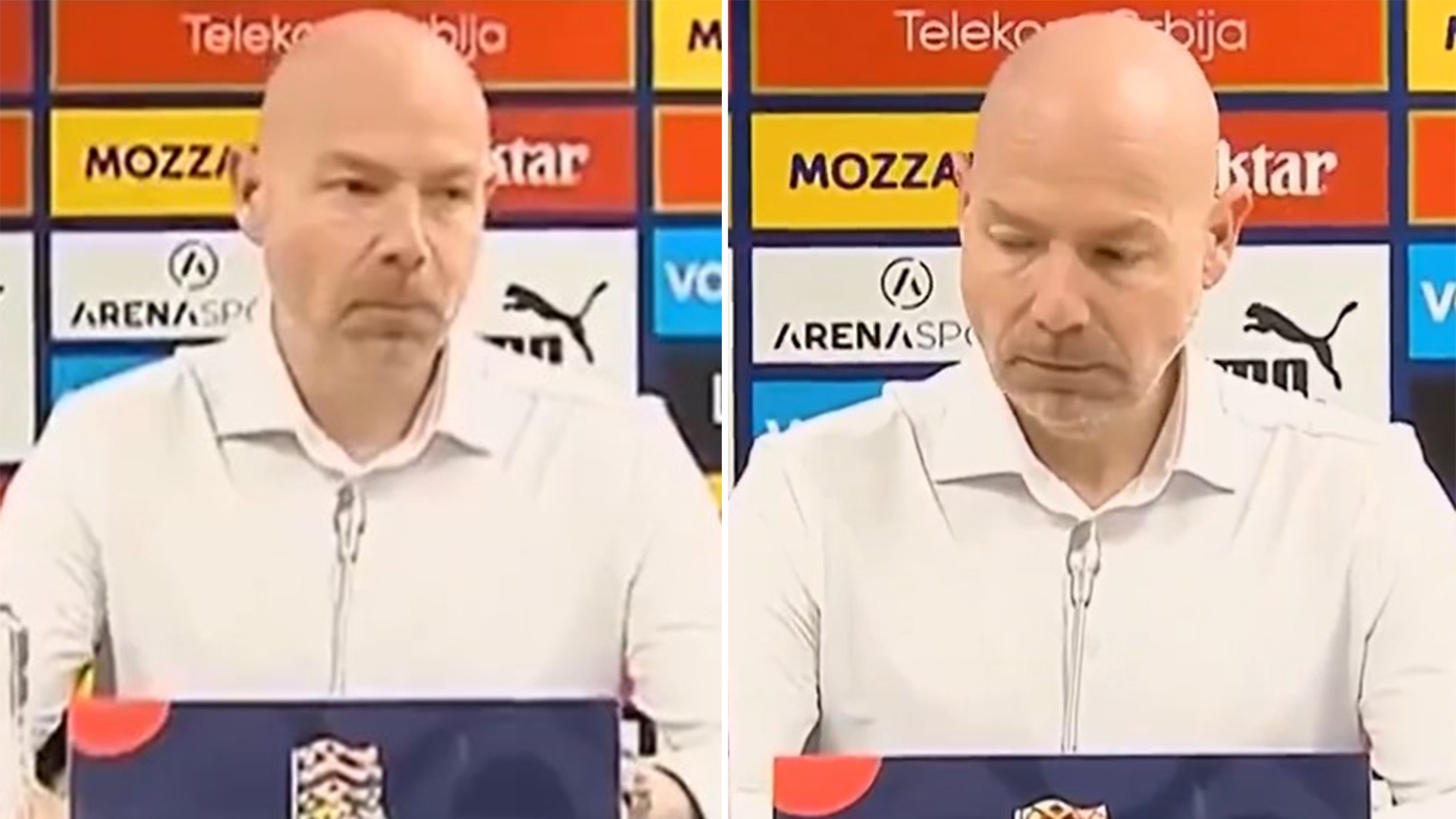 Denmark coach walks out of awkward press conference after just 20 SECONDS