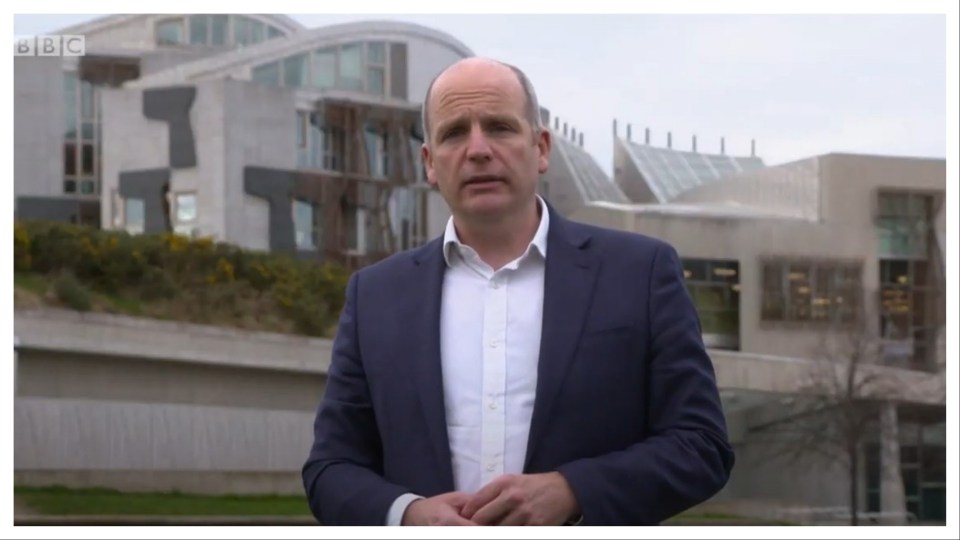 Glenn at work as BBC Scotland's political editor.