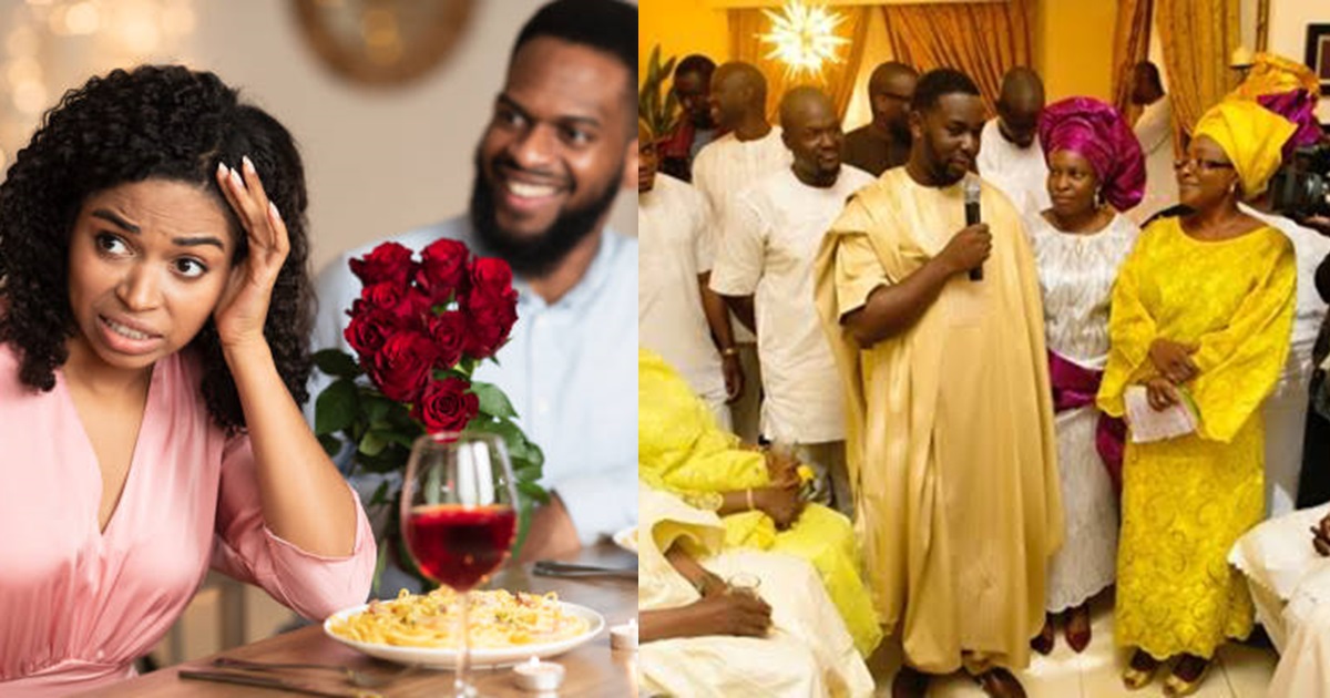 "Baba wan skip talking stage mouth" – Lady stúnned as first date turns into family introduction (IMAGE)