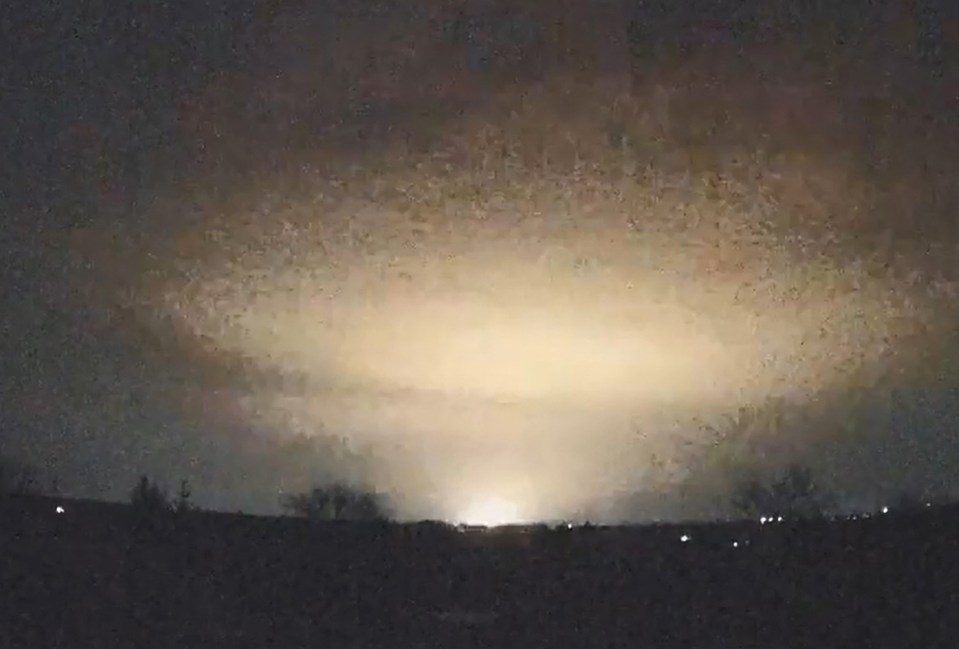 The moment believed to show the blast of Putin's new Oreshnik missile