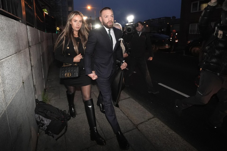 McGregor and partner Dee Devlin arriving at the High Court in Dublin