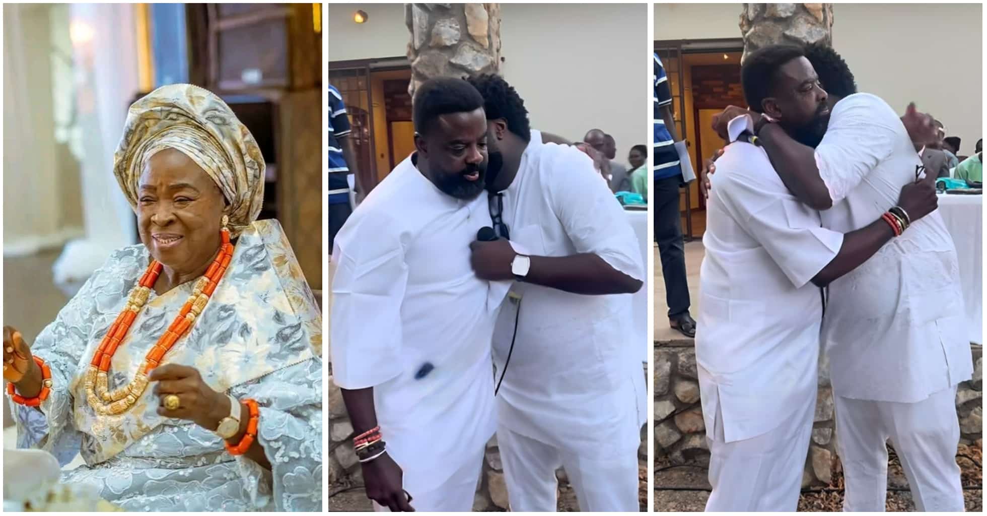 Kunle and Aremu Afolayan reunite at mother's burial