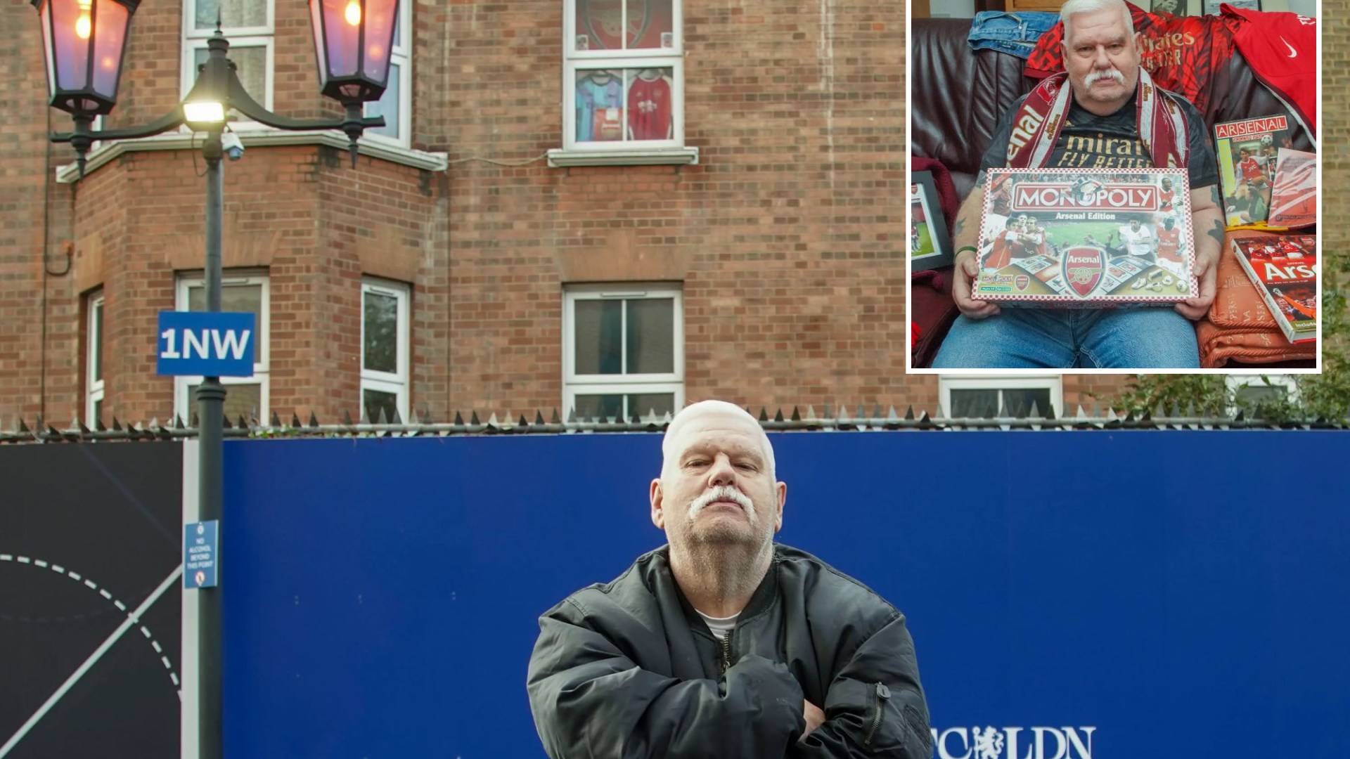 I'm the world's bravest Arsenal fan - I live next to Stamford Bridge & torment Chelsea by hanging shirts in my window