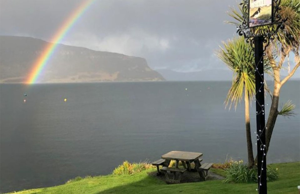 The views looking over The Stein Inn on Skye